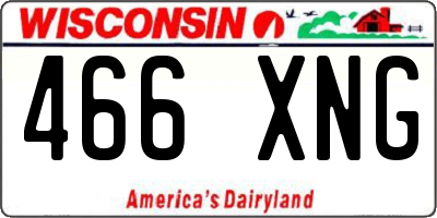 WI license plate 466XNG