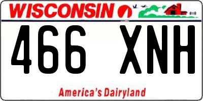 WI license plate 466XNH