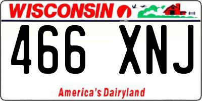 WI license plate 466XNJ