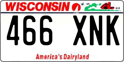 WI license plate 466XNK