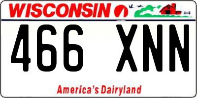 WI license plate 466XNN
