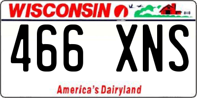 WI license plate 466XNS
