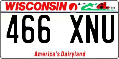 WI license plate 466XNU
