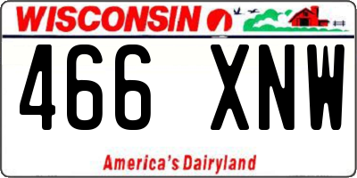 WI license plate 466XNW