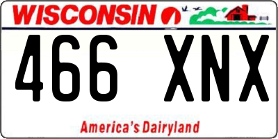 WI license plate 466XNX