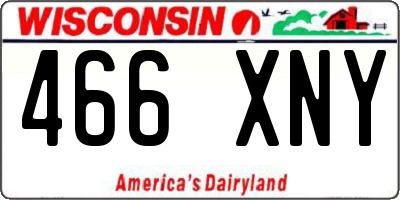 WI license plate 466XNY