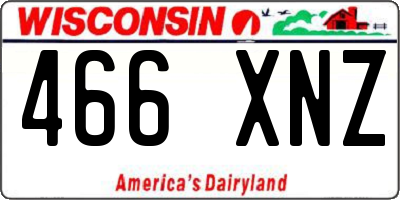 WI license plate 466XNZ