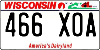 WI license plate 466XOA