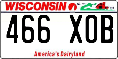 WI license plate 466XOB