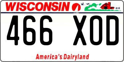 WI license plate 466XOD