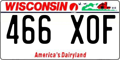 WI license plate 466XOF