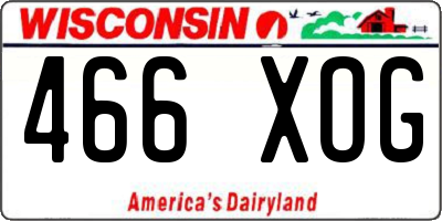 WI license plate 466XOG