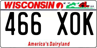WI license plate 466XOK