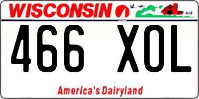 WI license plate 466XOL