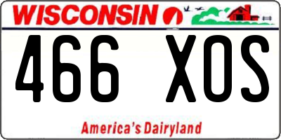WI license plate 466XOS