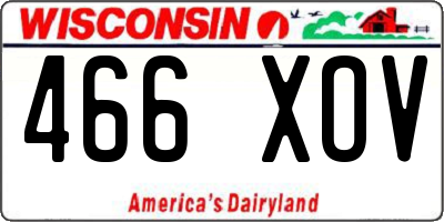 WI license plate 466XOV