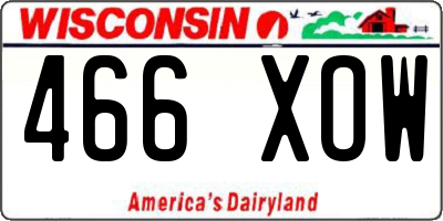 WI license plate 466XOW
