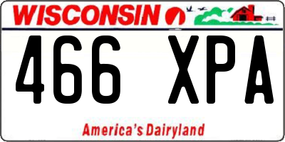 WI license plate 466XPA
