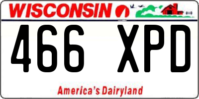 WI license plate 466XPD