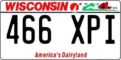 WI license plate 466XPI