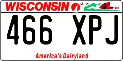 WI license plate 466XPJ