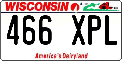 WI license plate 466XPL