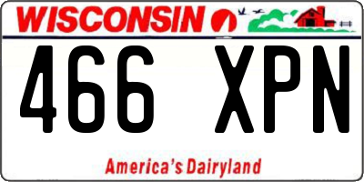 WI license plate 466XPN