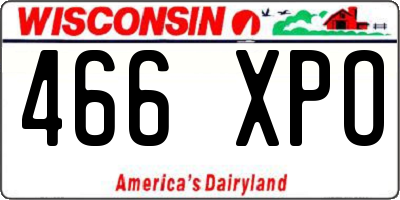 WI license plate 466XPO