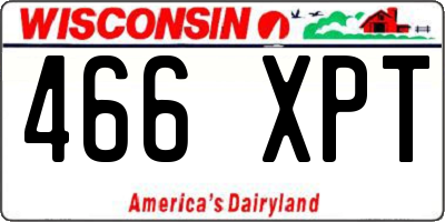 WI license plate 466XPT