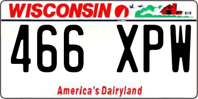 WI license plate 466XPW