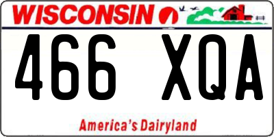 WI license plate 466XQA