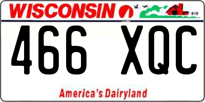 WI license plate 466XQC