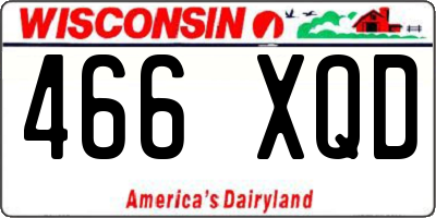 WI license plate 466XQD