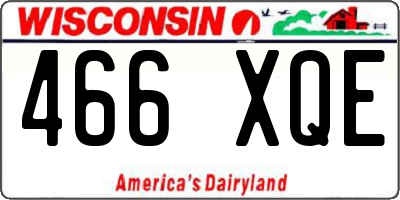 WI license plate 466XQE