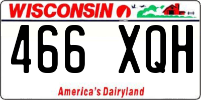 WI license plate 466XQH
