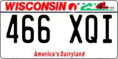WI license plate 466XQI