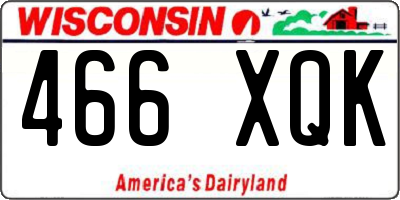 WI license plate 466XQK