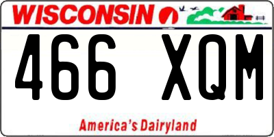 WI license plate 466XQM