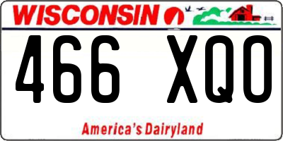 WI license plate 466XQO