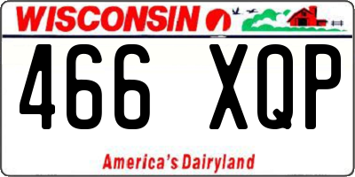 WI license plate 466XQP