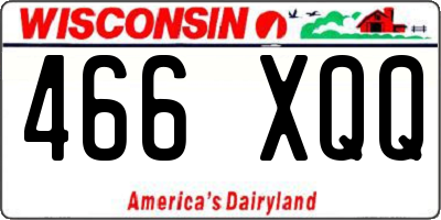 WI license plate 466XQQ