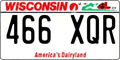 WI license plate 466XQR