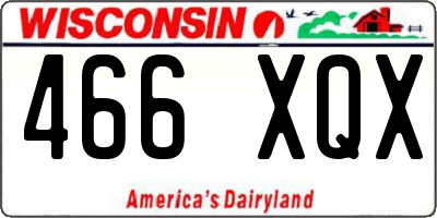 WI license plate 466XQX