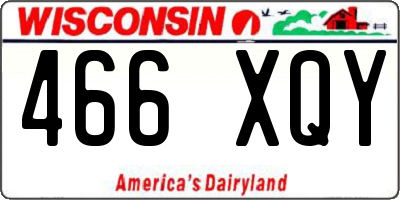 WI license plate 466XQY