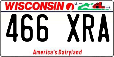 WI license plate 466XRA