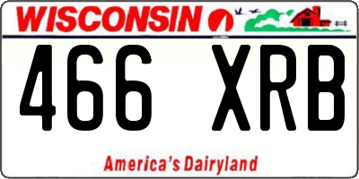 WI license plate 466XRB
