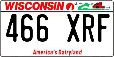 WI license plate 466XRF