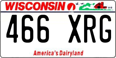 WI license plate 466XRG