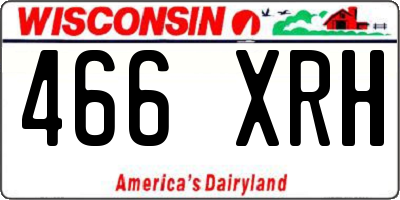 WI license plate 466XRH