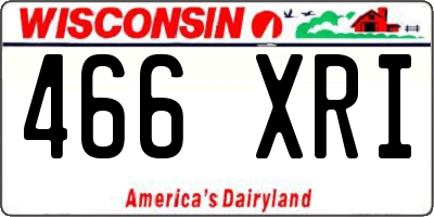 WI license plate 466XRI